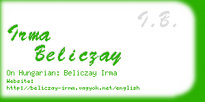 irma beliczay business card